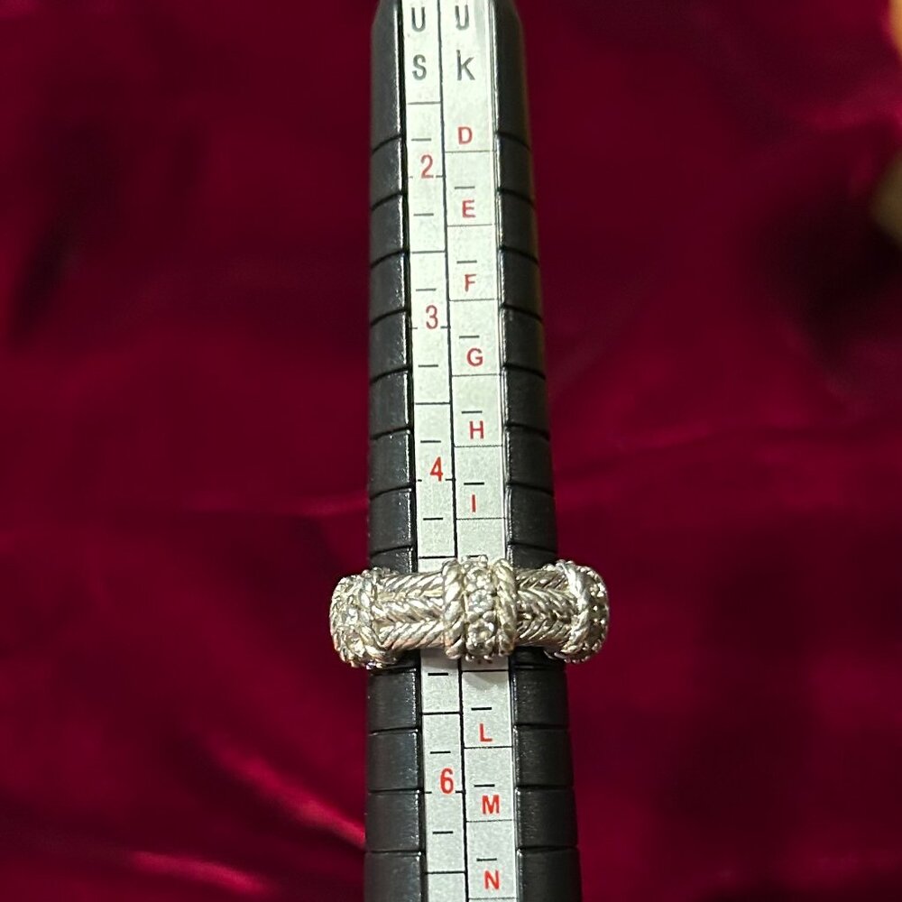 Vintage Judith Ripka Sterling Silver CZ rope style ring - Picture 6 of 6